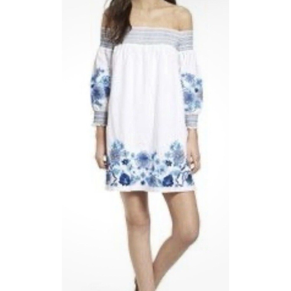 Parker Jace embroidered off the shoulder dress Size XS